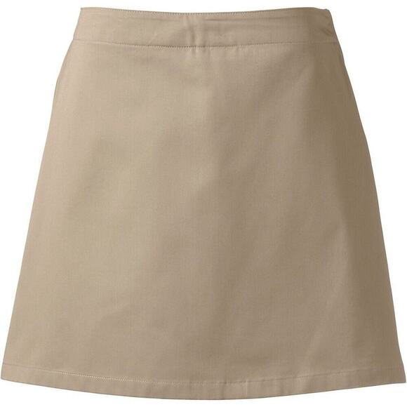 Lands End Women’s Chino Skirt Skort Athletic Flax Khaki Cotton Moisture Wick 16 - Picture 1 of 16